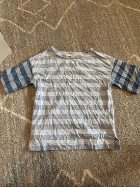 Madewell Light Blue & Navy Striped Short Sleeve Tee